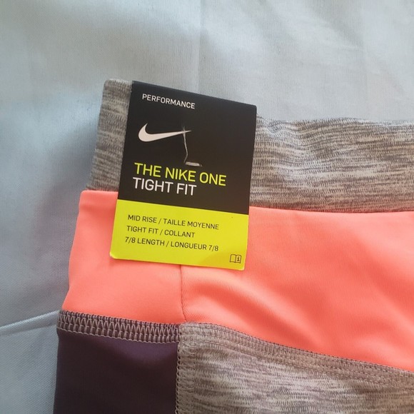 Nike Pants Women's Medium Multi Color One Color-Blocked Heathered 7/8 Leggings - Picture 6 of 11